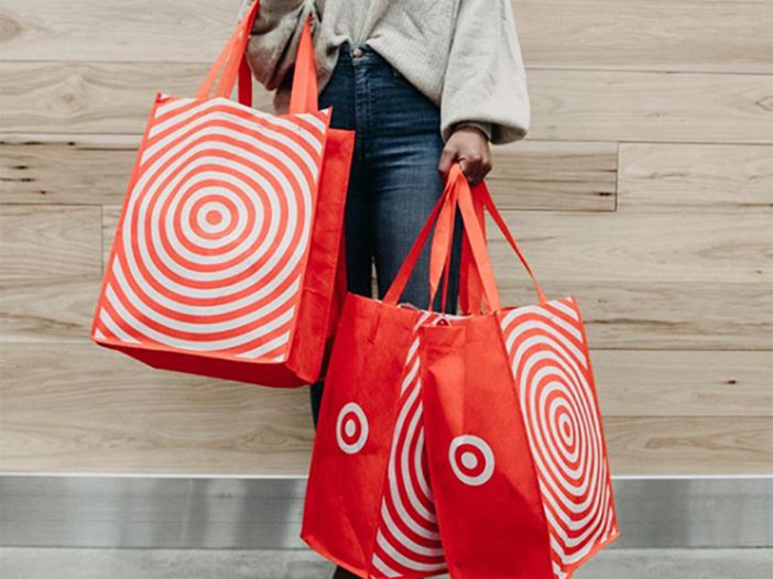 shopper with target bags
